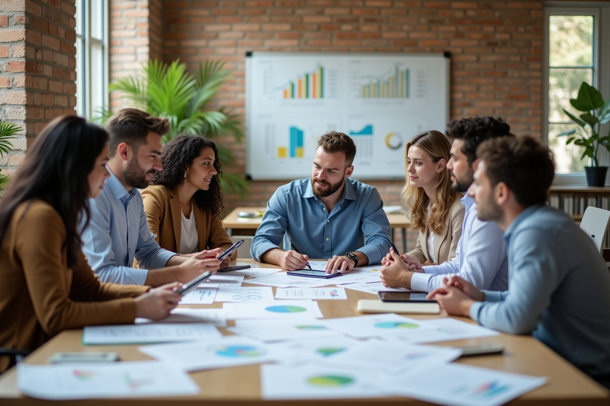 Groupe de professionnels en réunion de travail