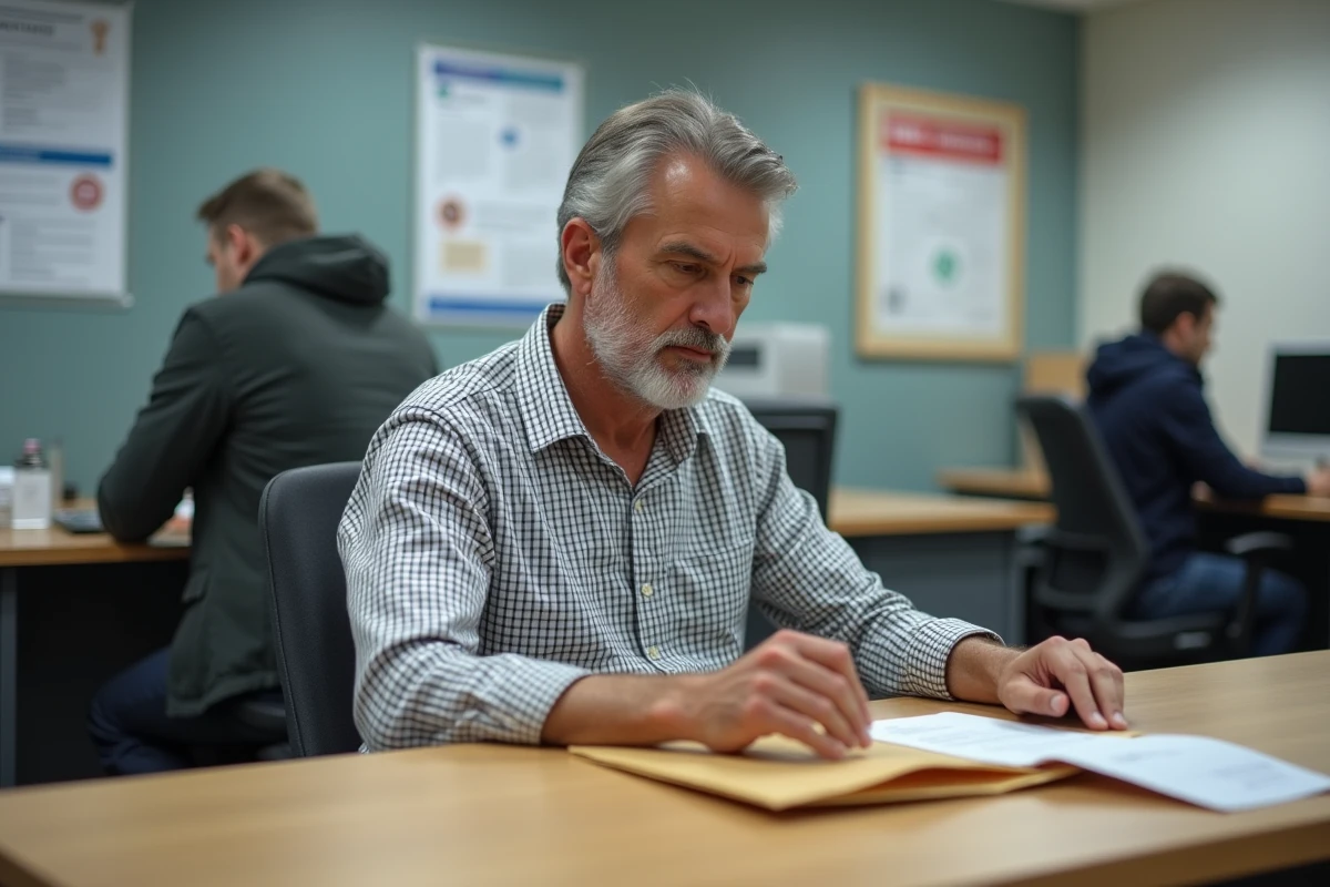 Homme déposant un formulaire Cerfa 2042 RICI à la poste