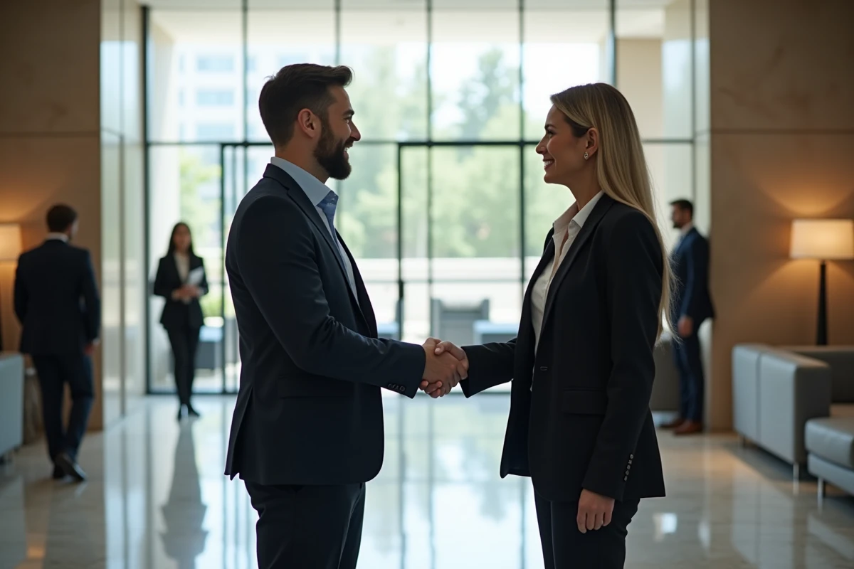 Jeune entrepreneur serrant la main d